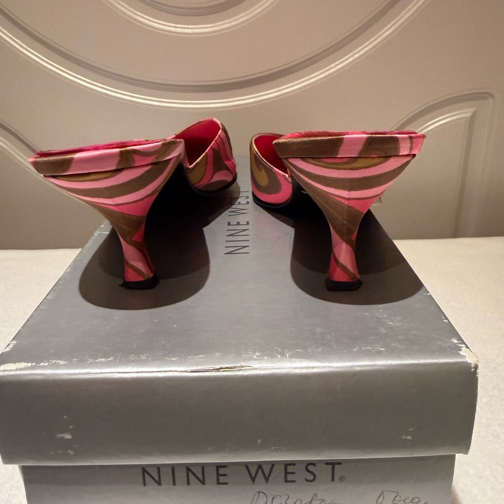Impo Women's Pink and Brown Satin Mules - Picture 3 of 4